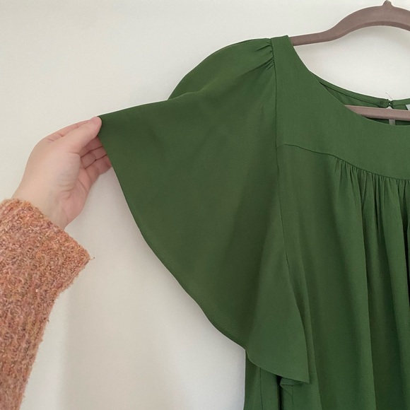 Anthropologie Maeve Green Prato Flutter Tee - Picture 5 of 6